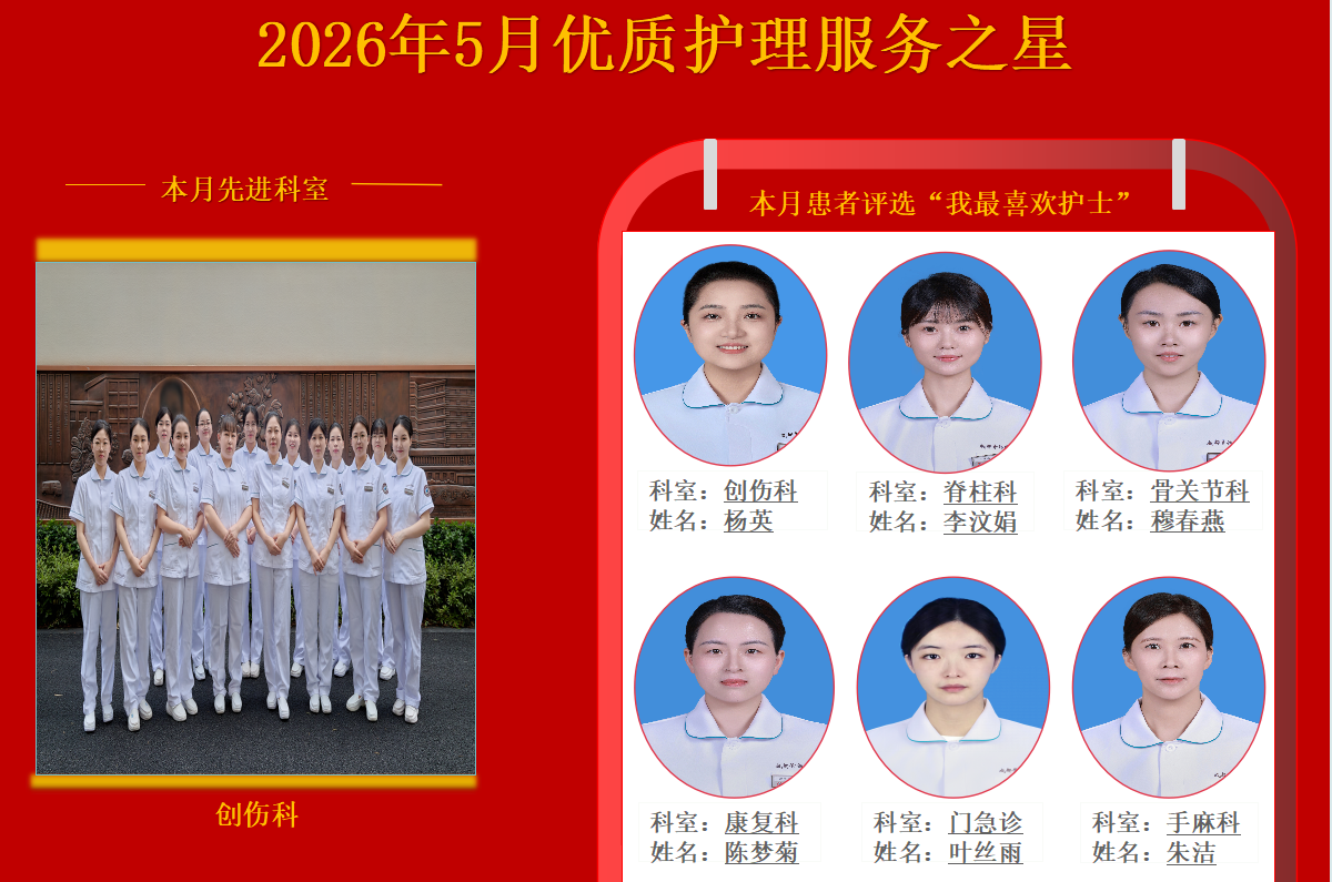 2026年5月优质护理服务之星