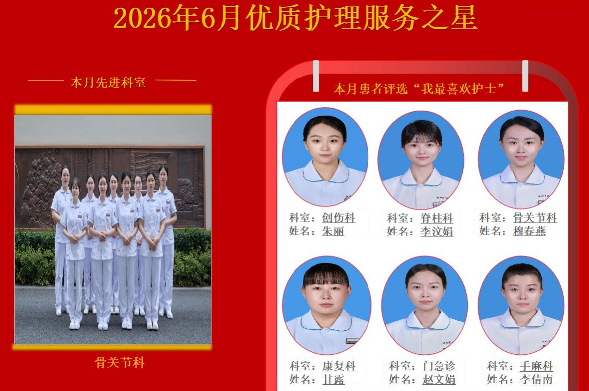 2026年6月优质护理服务之星